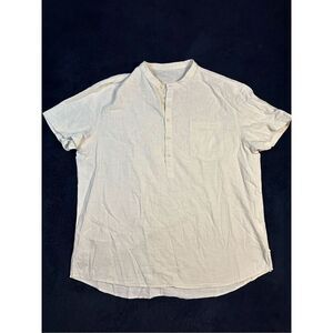 Vintage No Brand Cotton Blend Button Down Henley Shirt Mens XL CL3